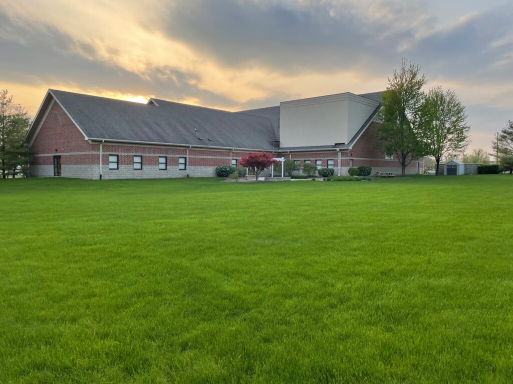 Photo of the church lawn and building