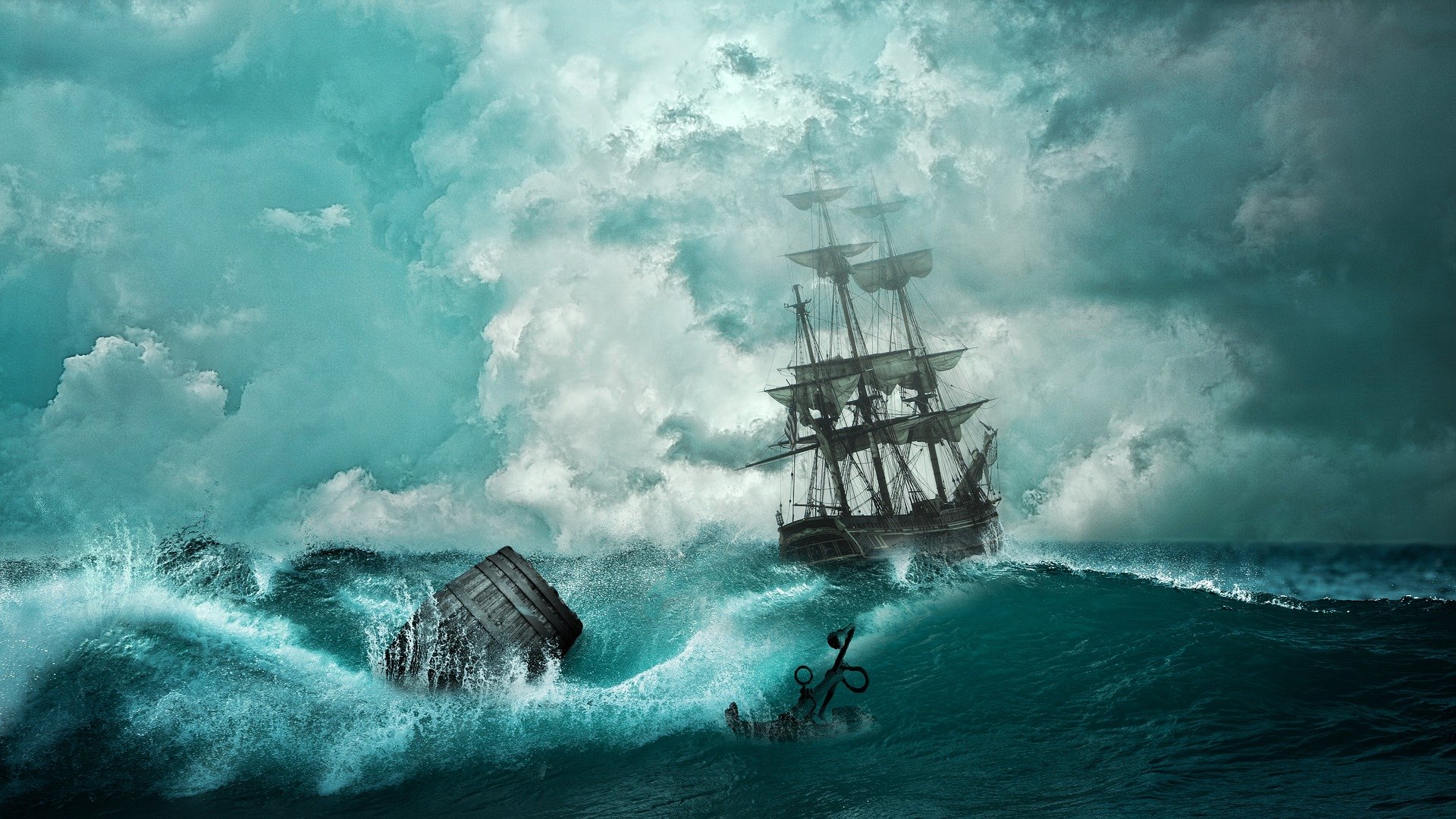 ship-wreck painting by comfreak, pixabay