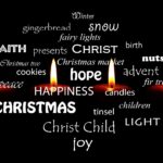 advent candles with words describing the season, pixabay