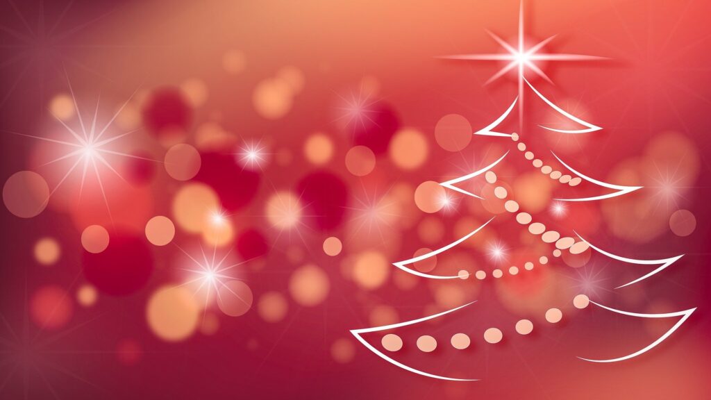 red sketch of a christmas, pixabay tree