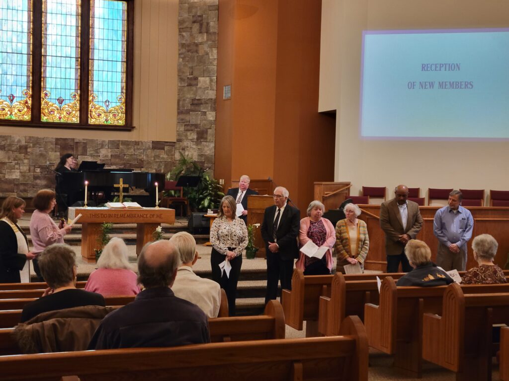 New Members in front of congregation