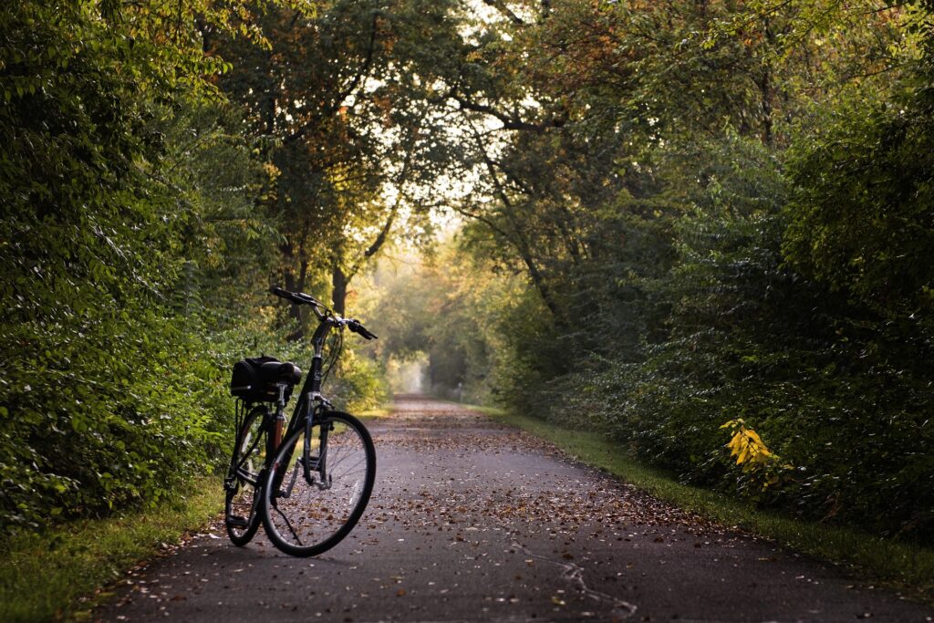 Bicycle on a paved trail, pixabay