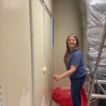 A woman painting