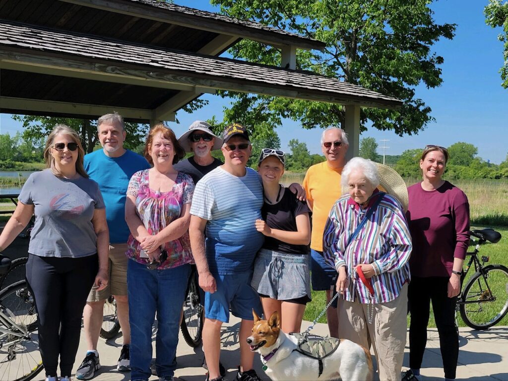 Group of Church Members outside with bikes