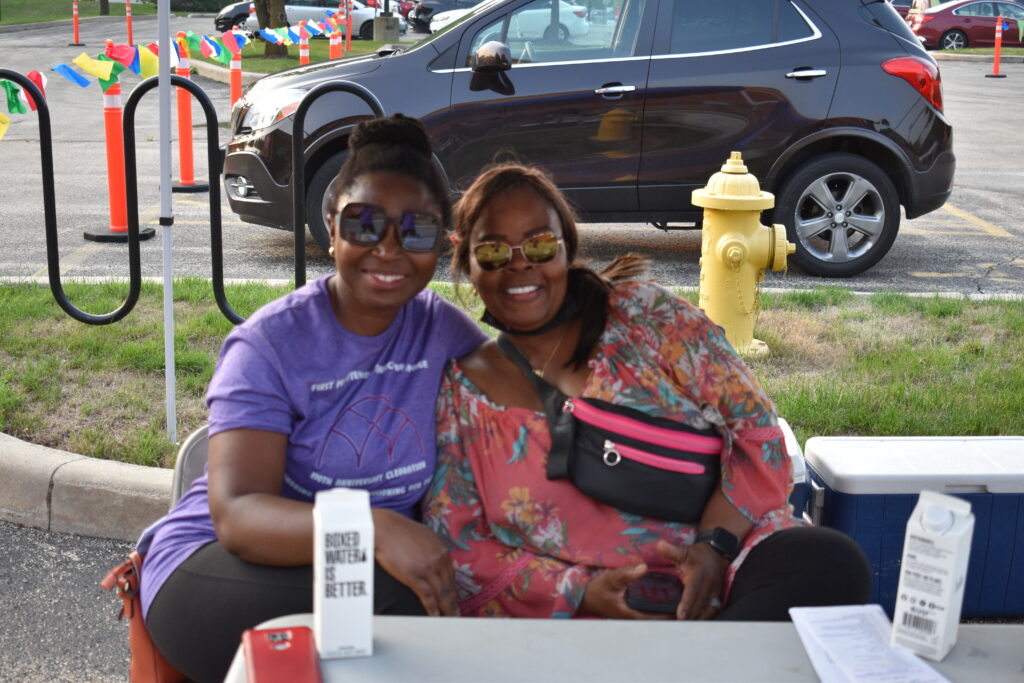 Linda and Naa Lamiley working