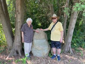 Church Historian Roy Altonen and Librarian Nancy Hackett at the Historical Rock