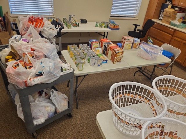 Items collected for food distribution