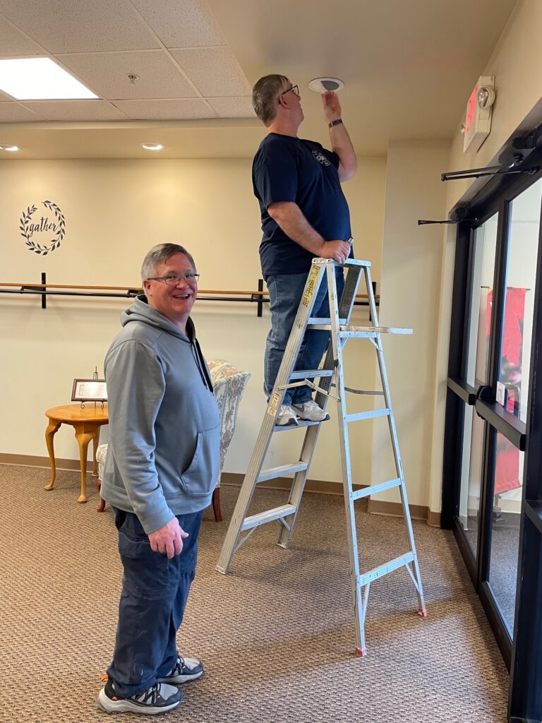 Don and Steve on the ladder