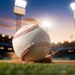 An AI generated image of a baseball in a stadium, from Pixabay