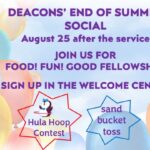 End of Summer Social on Sunday, August 25 after church
