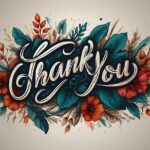 Thank you written in script in flowers, pixabay