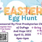 Poster for Easter Egg Hunt on April 13, 2025 from 4-6pm