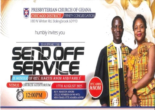 Anon Sendoff Service Sunday Aug 17 at noon
