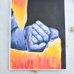 Painted image of two people holding hands called "Stay with me" by T. Denise Anderson, used with permission