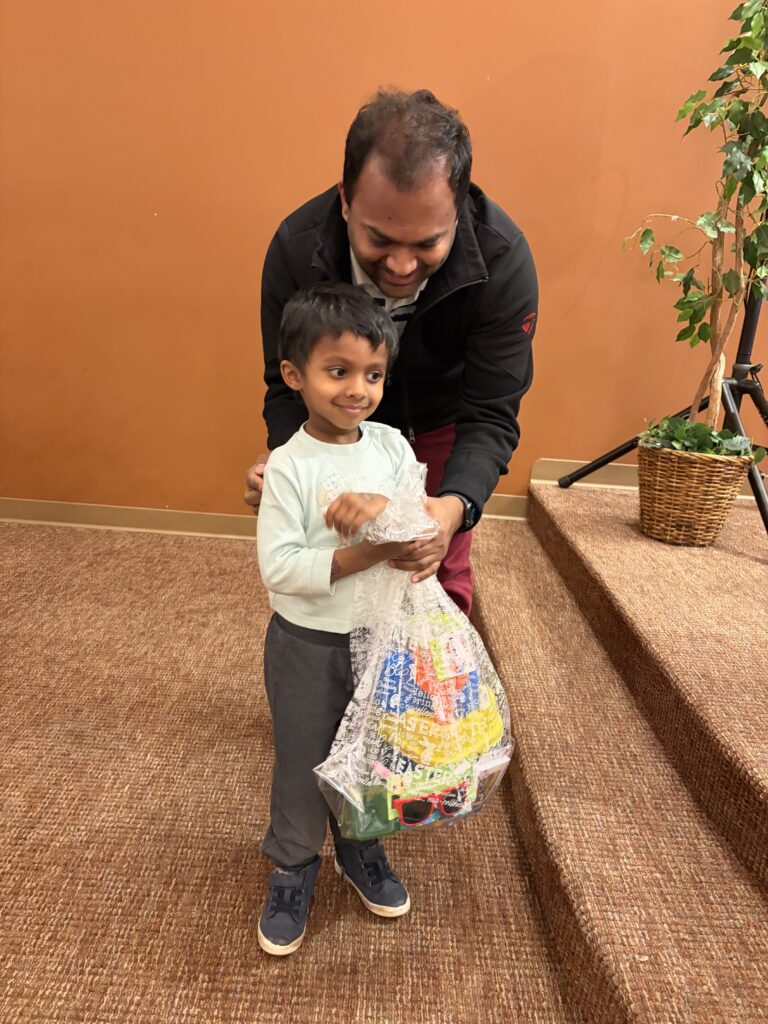 basket winner and dad