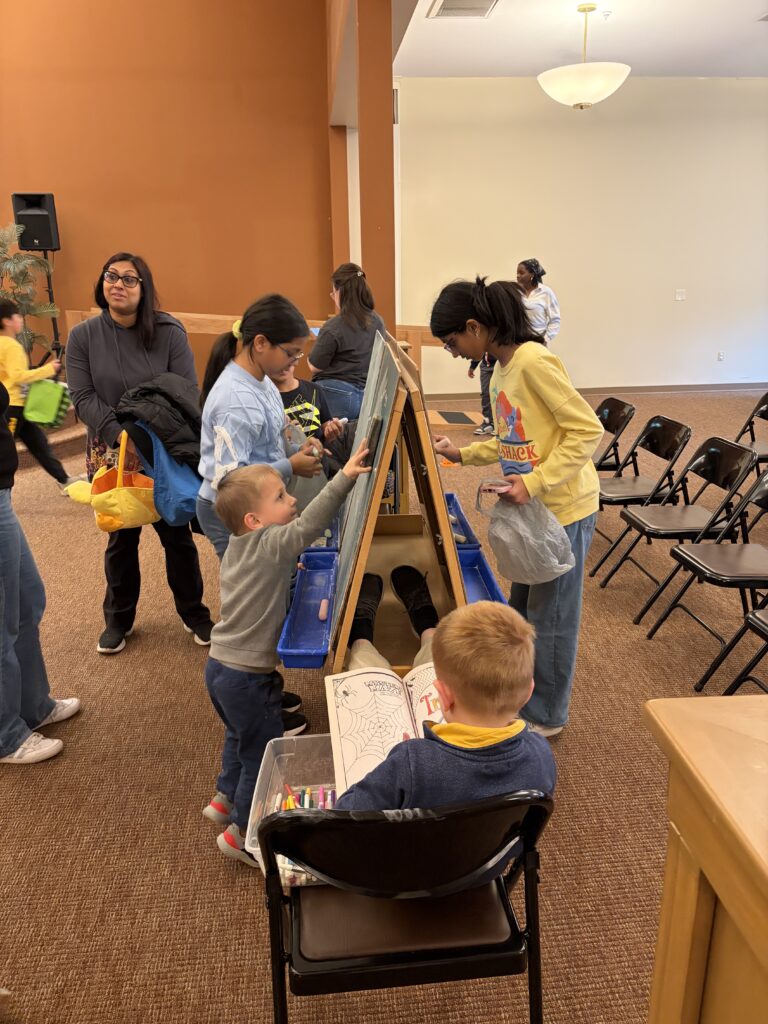 kids working at chalk boards