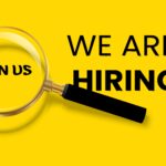 Yellow sign saying: We are hiring