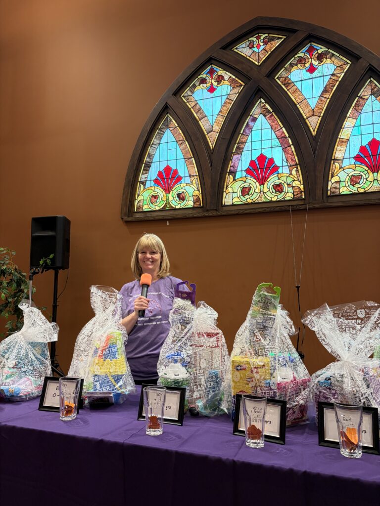 volunteer and baskets